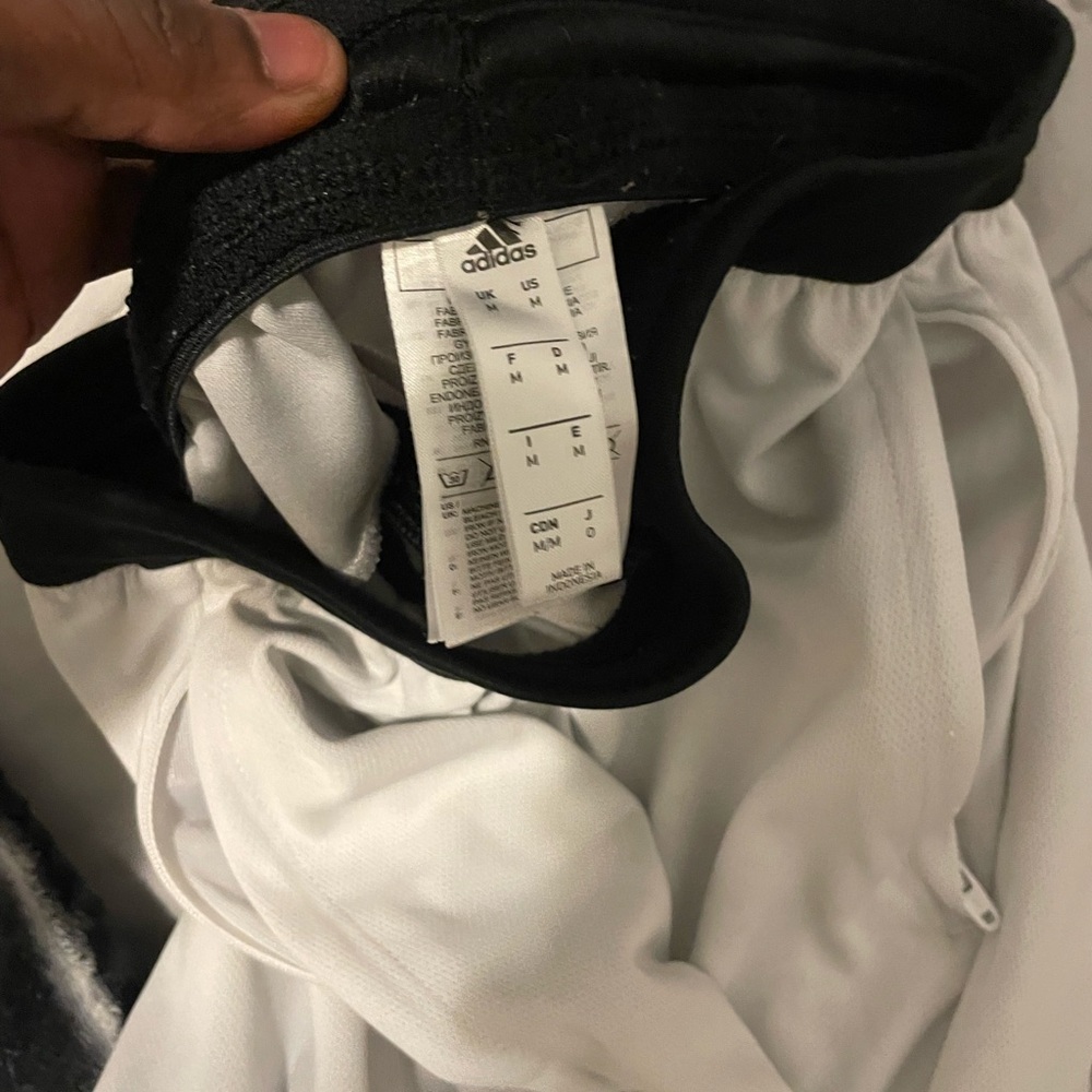 Adidas Men's Athletic Shorts in White and Black - Picture 3 of 4